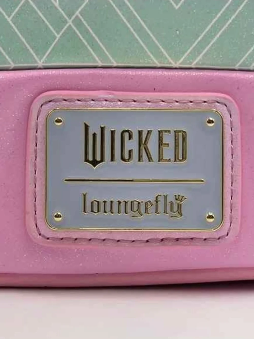 Loungefly Green & Pink Mini Backpack with Gold Accents